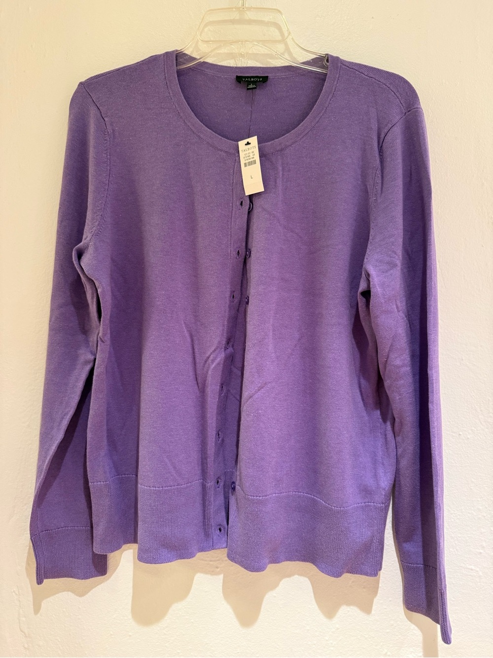 🟣 NWT Talbots Charming Cardigan Sweater, Purple, Size L